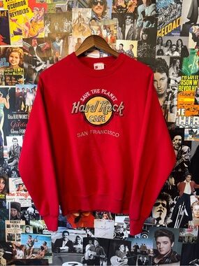Hard Rock Cafe San Francisco Red Crewneck Sweatshirt